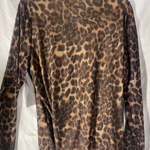 Leopard Print Long Sleeve Top